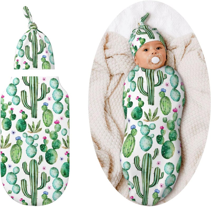 Figtihw Cactus Swaddle Blankets Newborn Receiving Blanket Baby Swaddle Wrap Soft Sleeping Sack for Baby Girls Boys - Image 1
